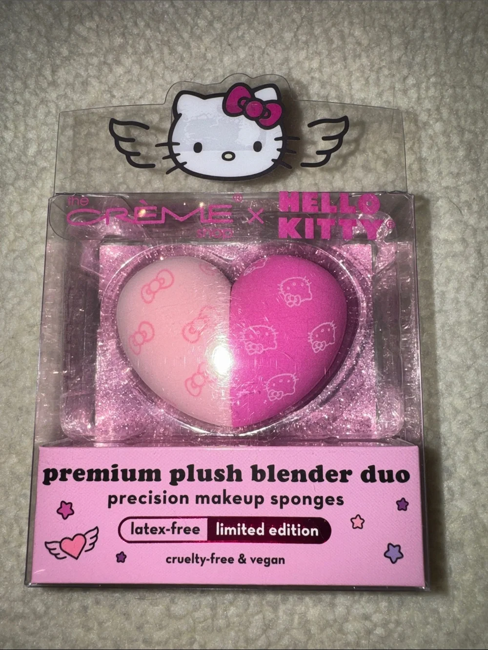 Hello Kitty Women’s Pink Heart Makeup Sponge Duo - Light Pink & Hot Pink